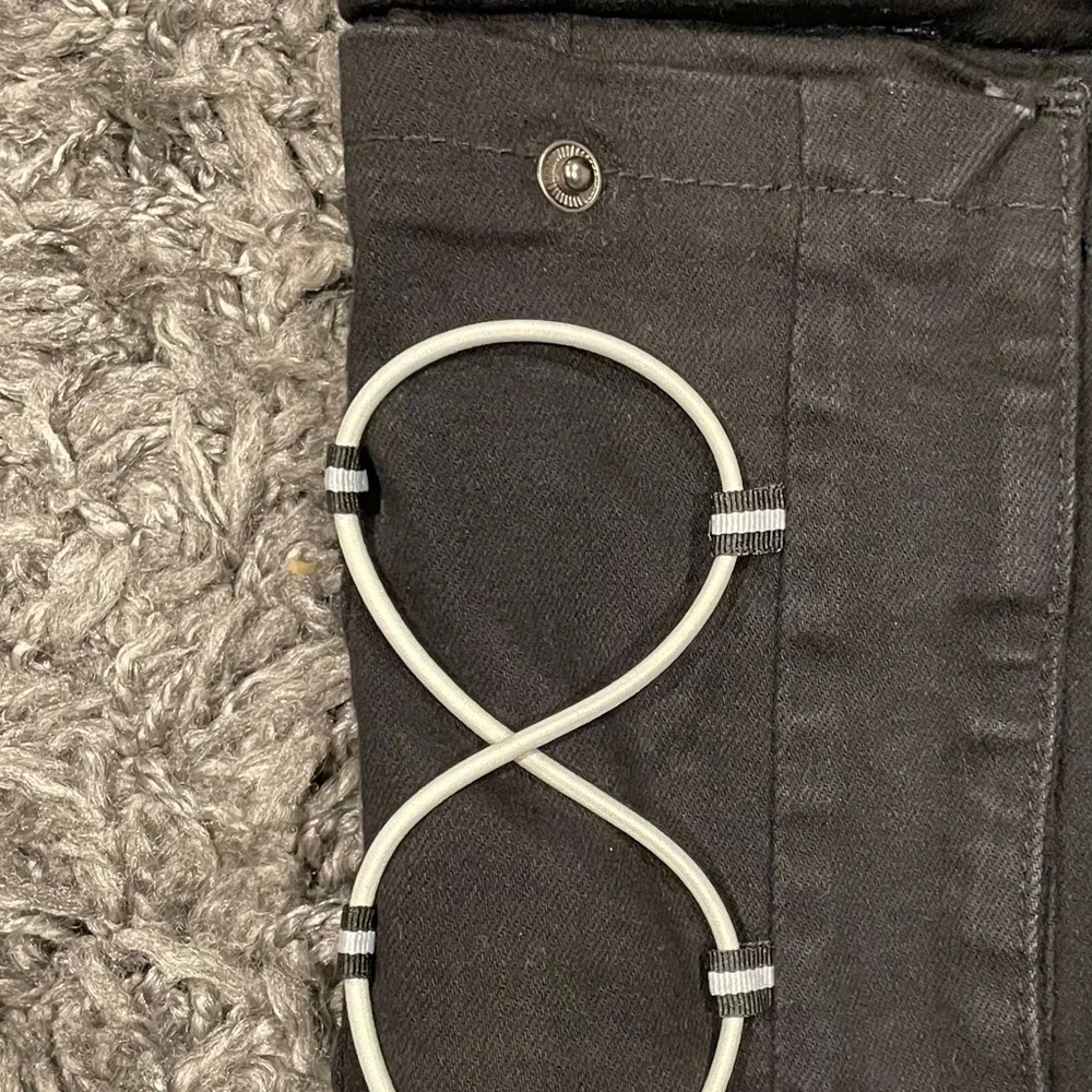 Serenede Mens Black Cargo Jeans Size 38-30